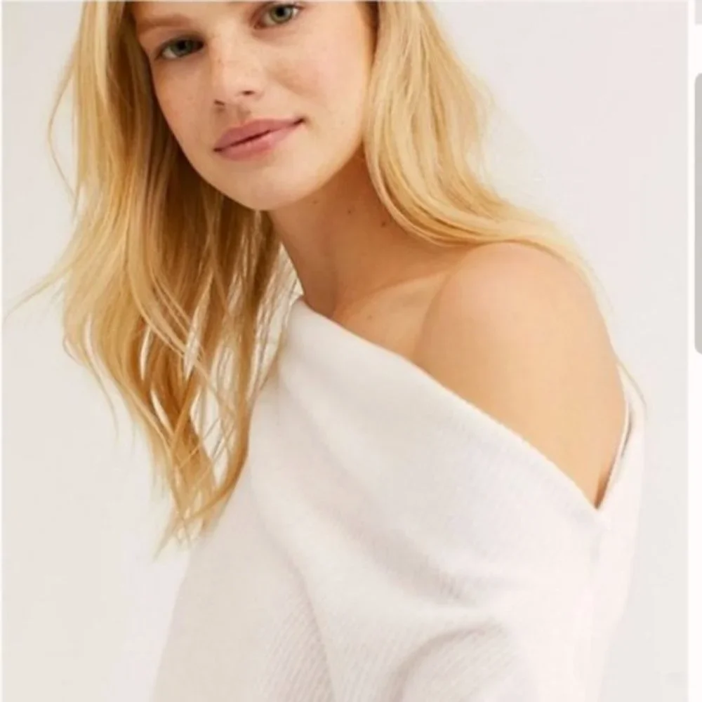 Free People White Main Squeeze Hacci Shirt S/M NWT - Picture 7 of 9